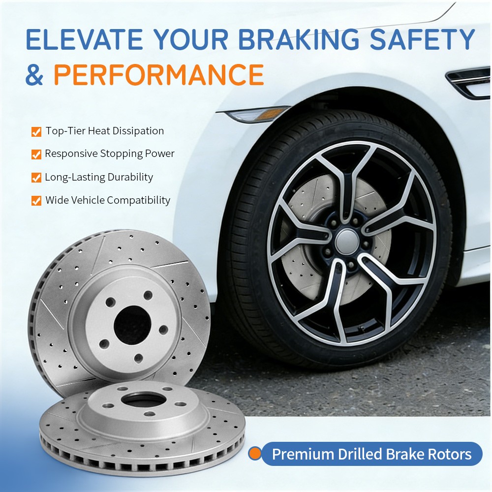 Front Rear Drilled Brake Disc Rotors Ceramic Pads Kit For Infiniti QX50 Nissan Z