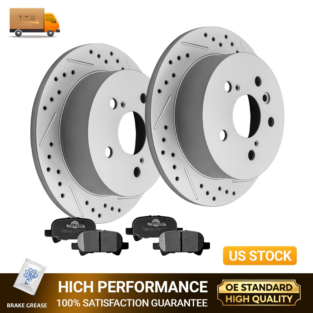 For 2005 – 2007 Toyota Avalon Camry Solara 269mm Rear Rotors Ceramic Brake Pads