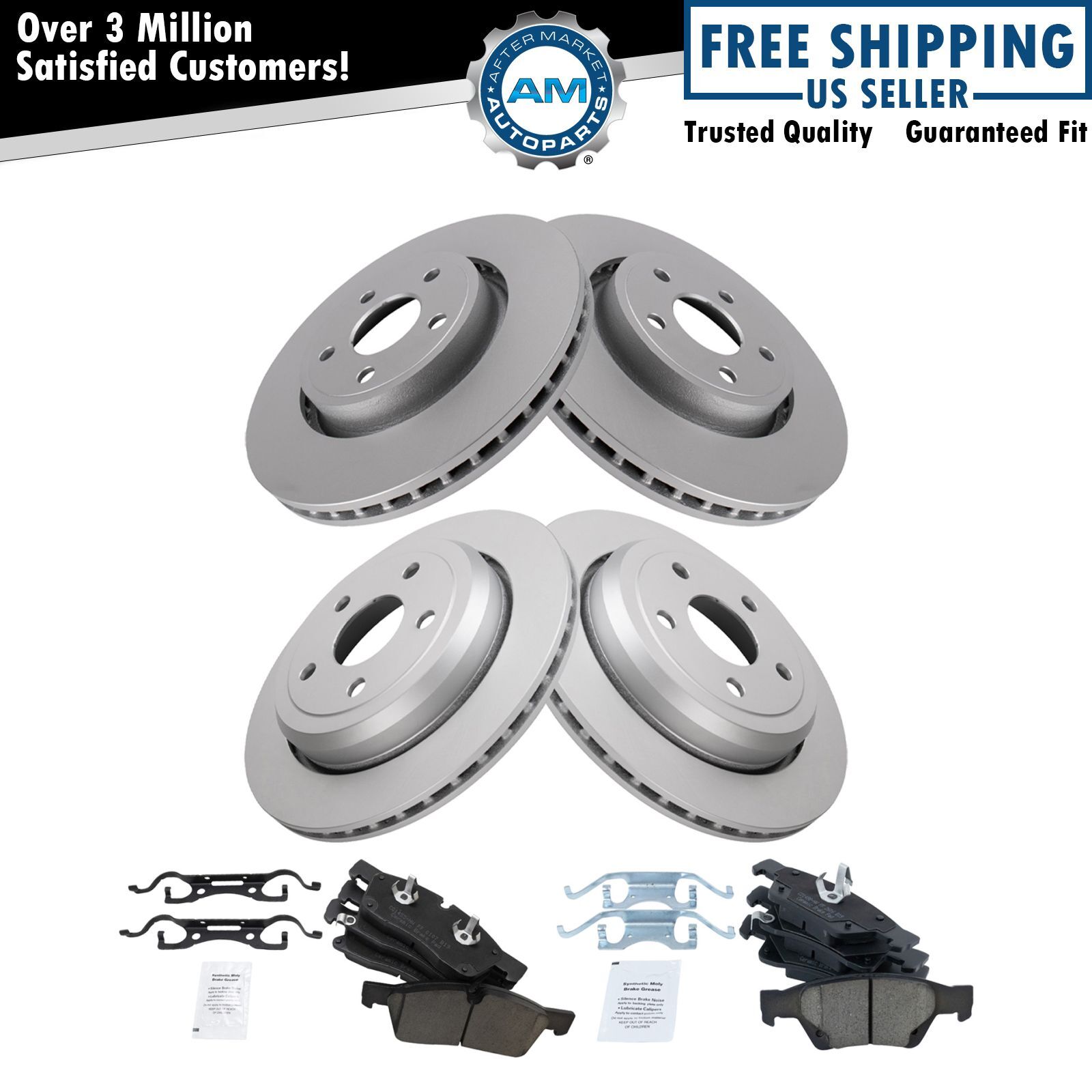 Front & Rear Ceramic Brake Pad Kit for Dodge Durango Jeep Grand Cherokee