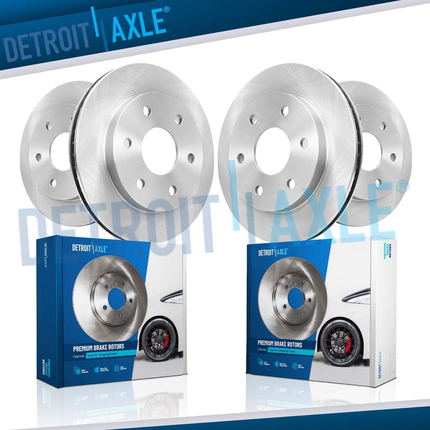 Front & Rear Disc Brake Rotors for 07-17 Chevy Traverse GMC Acadia Buick Enclave