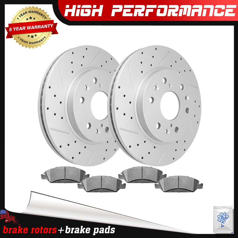 12.99 inch Front Drilled Rotors + Brake Pads for Chevy Silverado GMC Sierra 1500