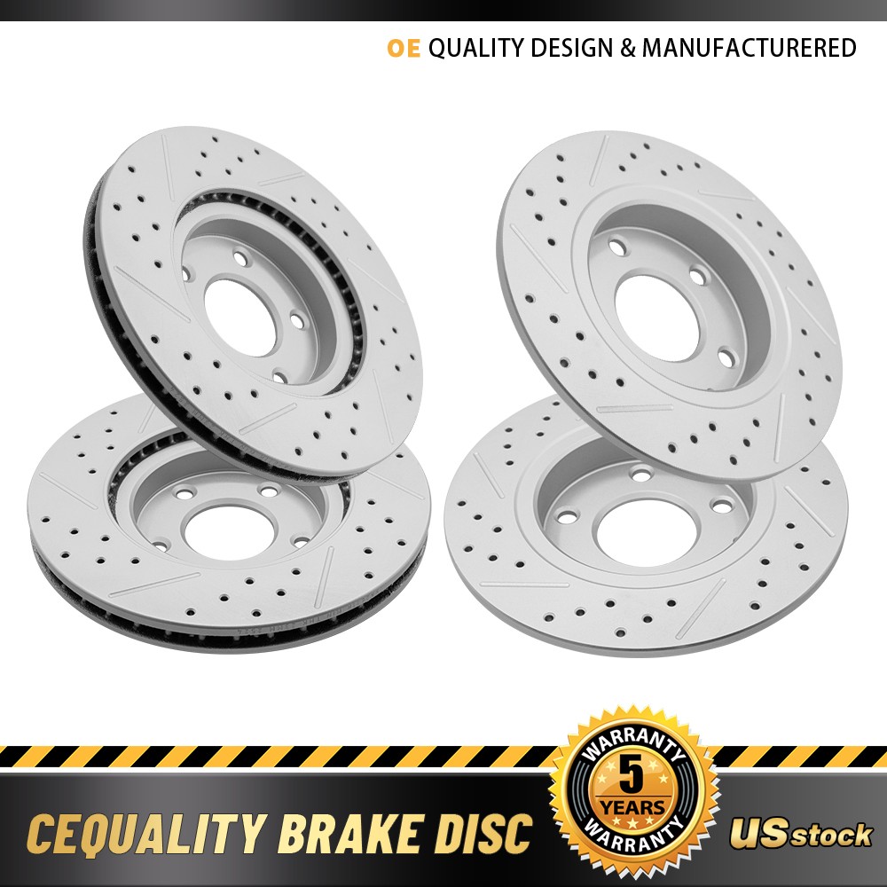 295mm Front & 265mm Rear Disc Drilled Rotors for 2020 2021 Mazda CX-30