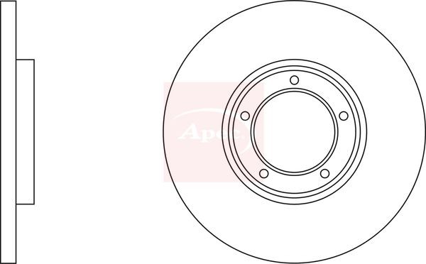 Brake Disc Front Solid Braking 254mm Outer Diameter For Ford Transit APEC DSK620