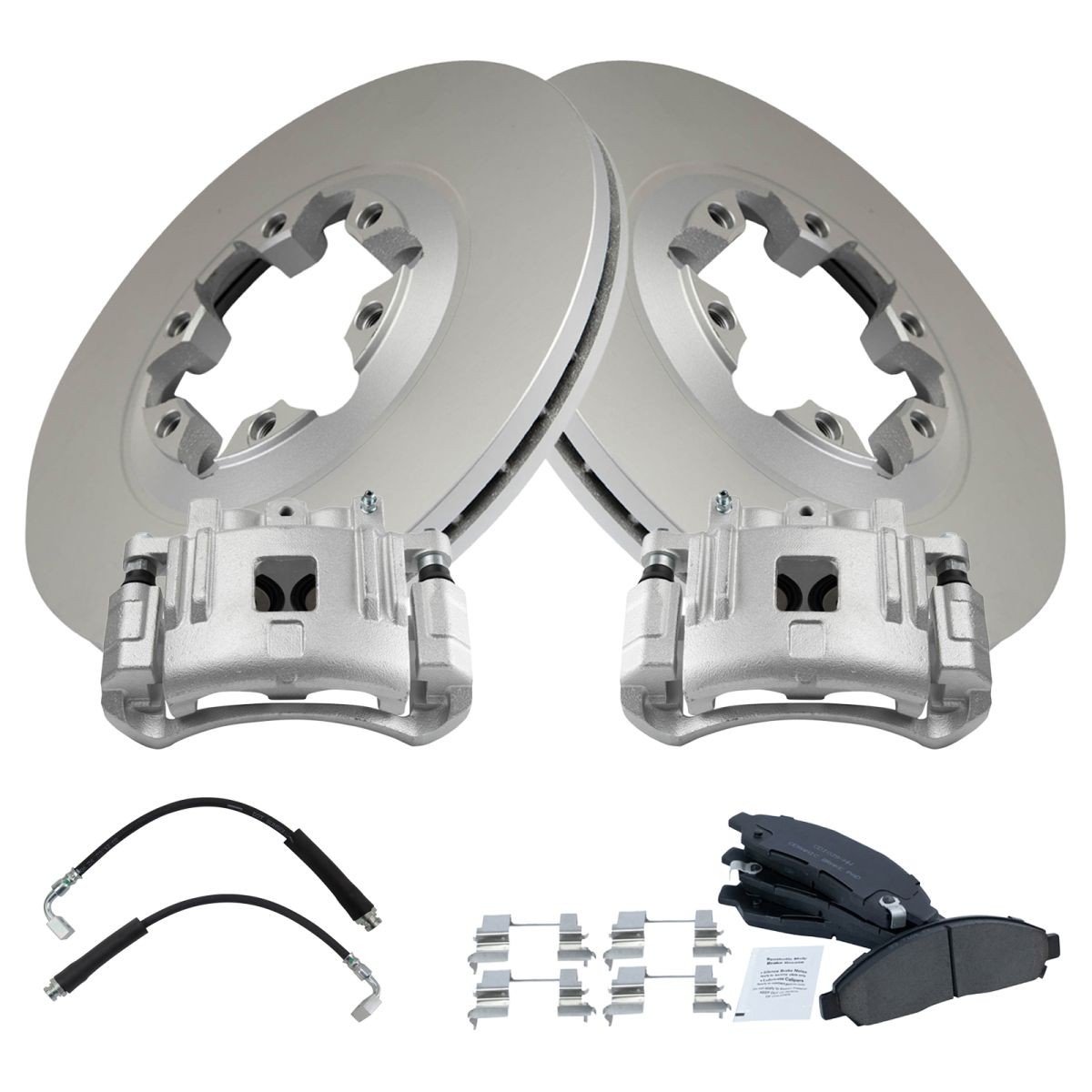 TRQ Front Brake Pad & Rotor Kit Premium G-Coated Ceramic For Chevrolet GMC Isuzu