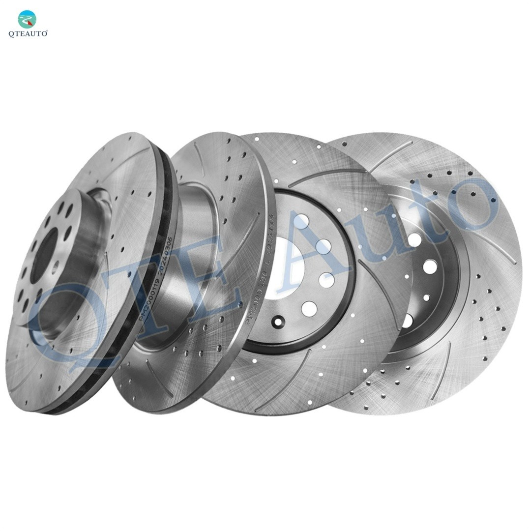 4 F 312mm-R 285.8mm Drilled Brake Rotors For 2017 2018 Volkswagen Tiguan Limited