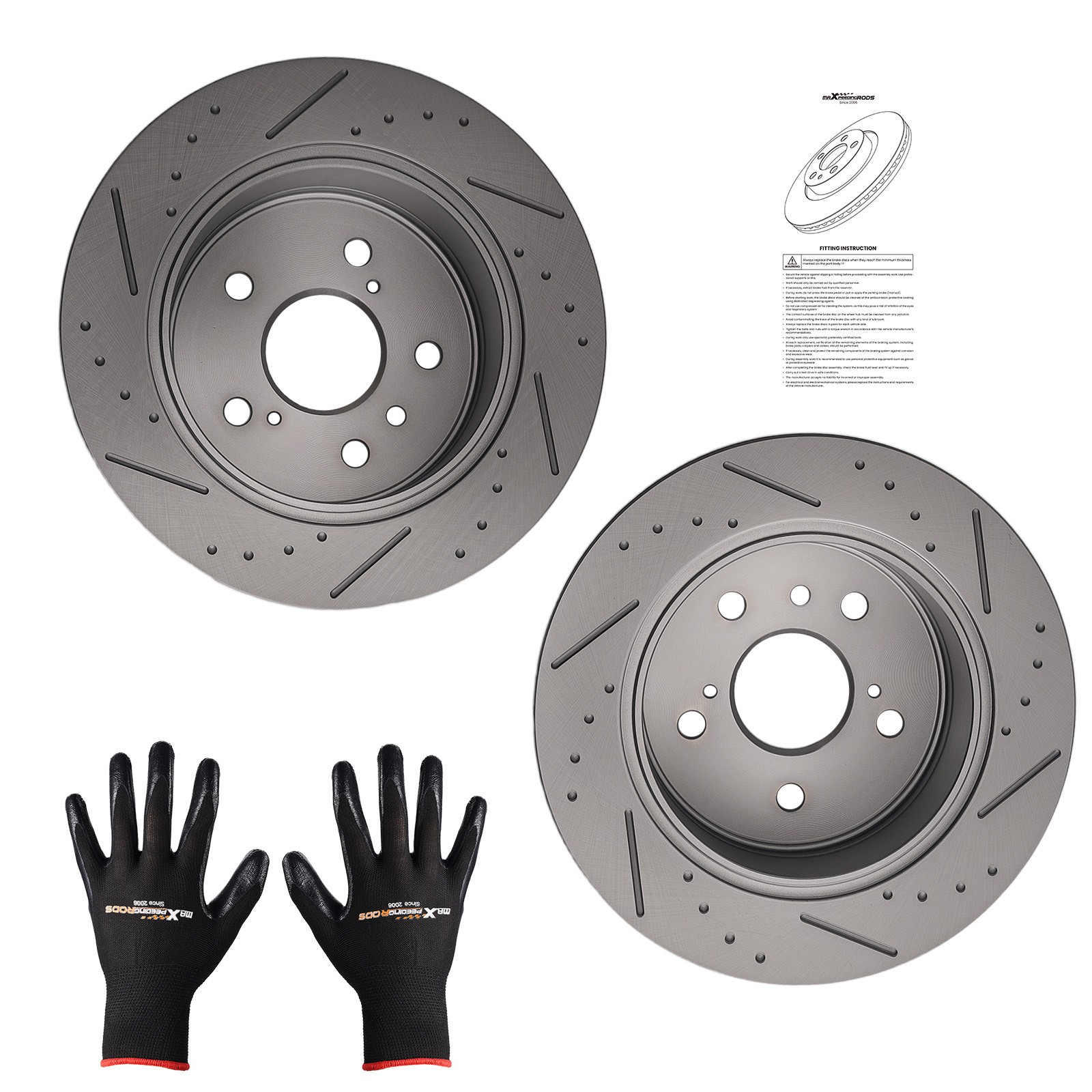 Rear Left&Right Side Brake Rotors for Toyota Avalon 2008-2012/Camry 2007-2011