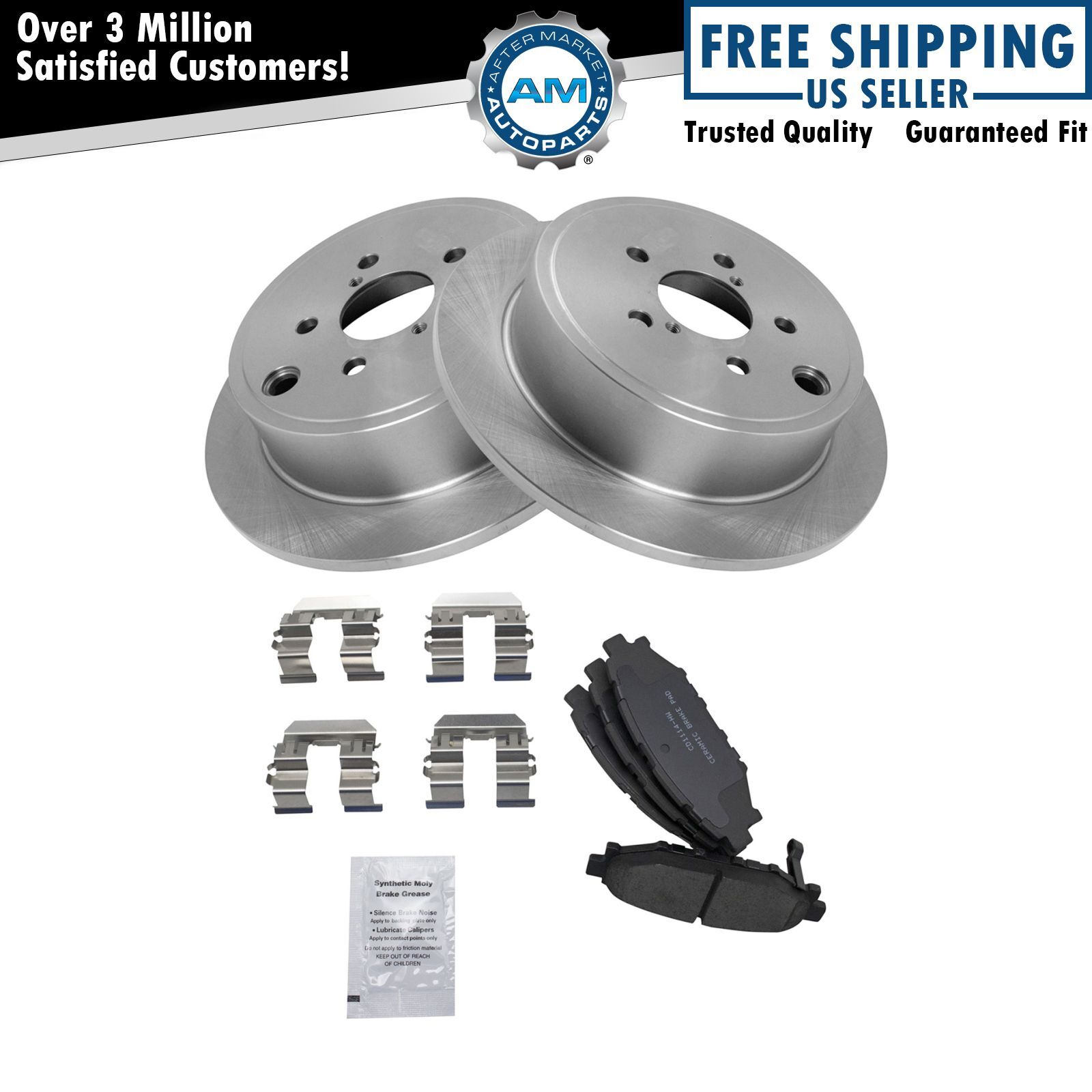 Rear Premium Posi Ceramic Brake Pad & Rotor Kit Left & Right for Subaru