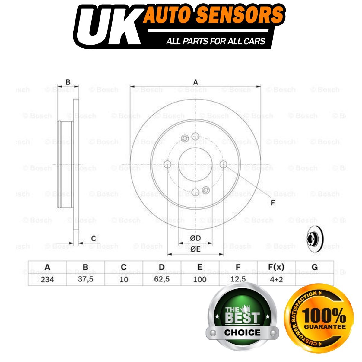 Fits Kia Picanto Hyundai i10 1.0 1.1 CRDi 1.2 Brake Disc Rear AST