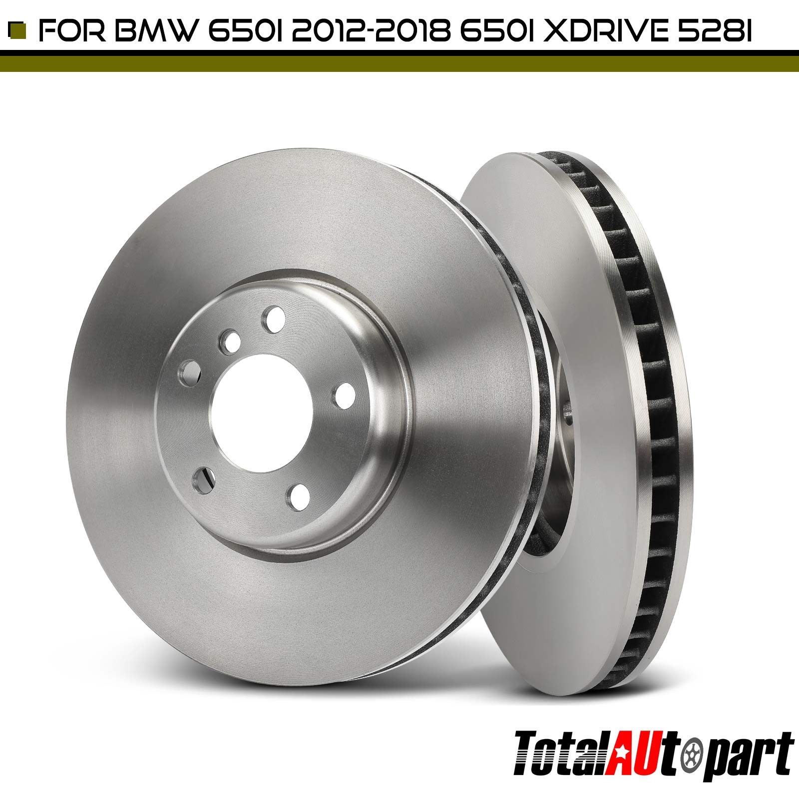 Disc Brake Rotors for BMW 535i GT xDrive 2011-2017 740Li Front Left & Right Side