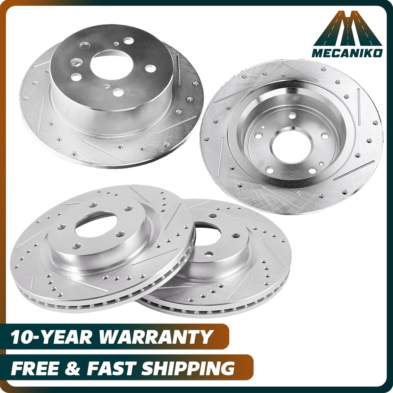 Front & Rear Brake Rotors Drilled Kit for Nissan Altima 2007 2008 2009 – 2012