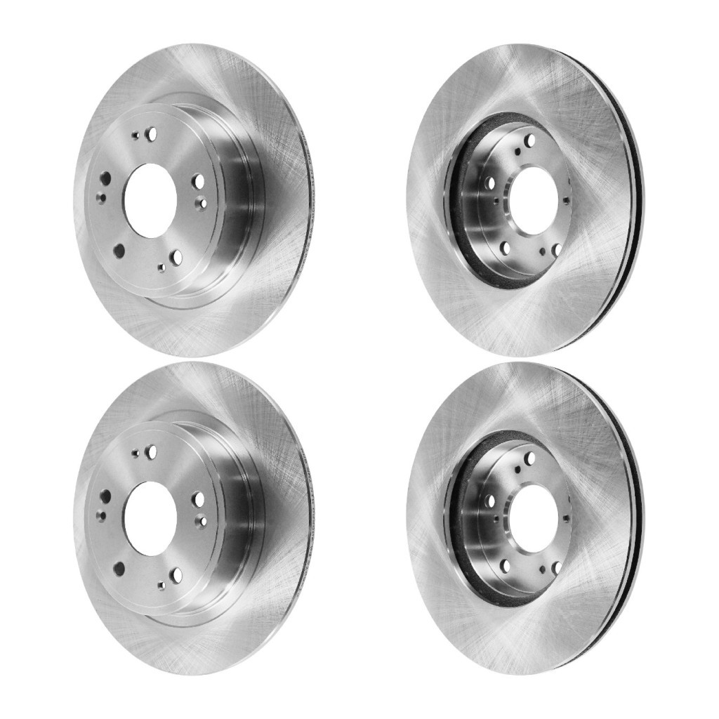 For Honda Civic 2006-2022 Brake Discs Front and Rear Set of 4 Cast Iron Natural