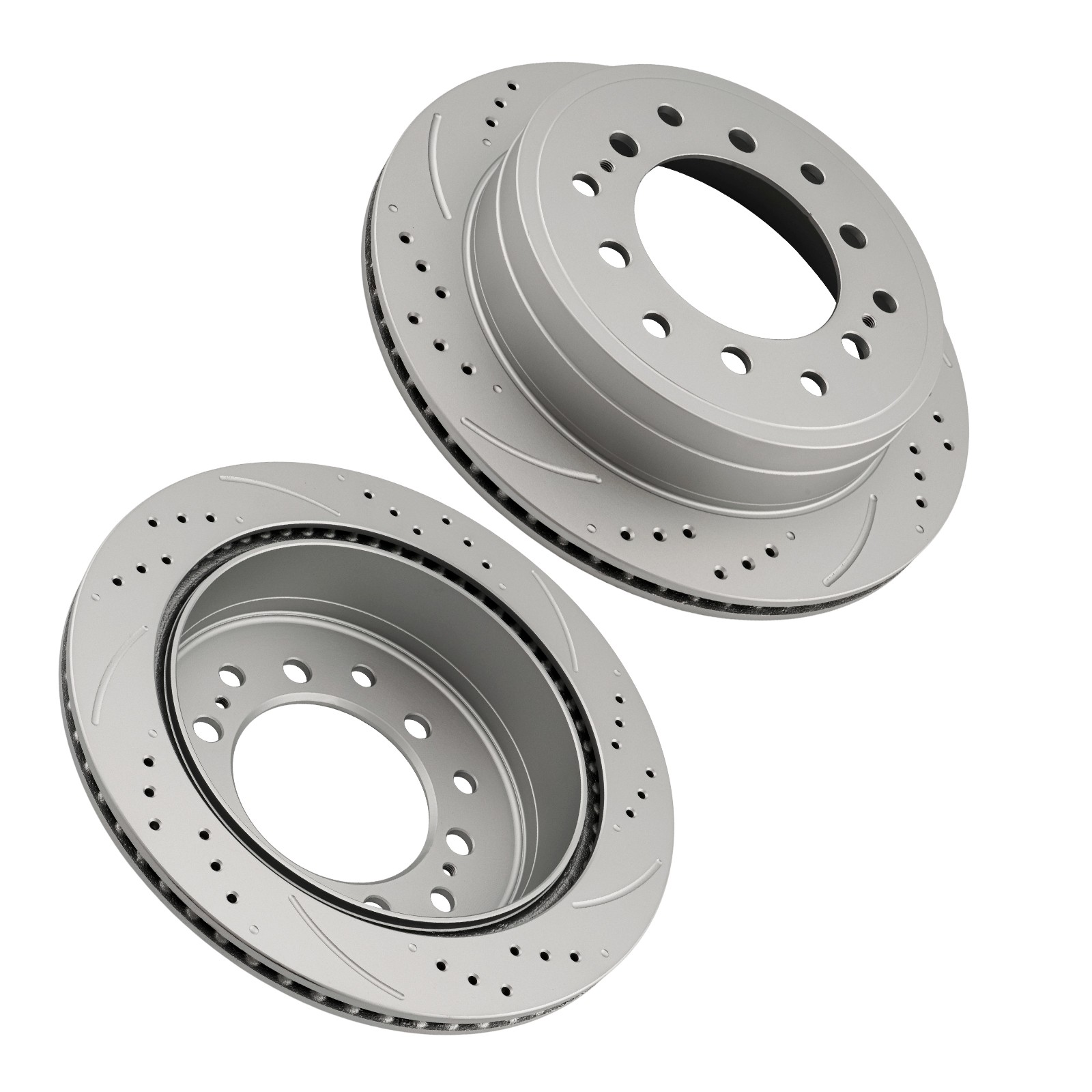 2x Rear Drilled Slotted Brake Rotors For Toyota Sequoia 01-07 FJ Cruiser 07-09
