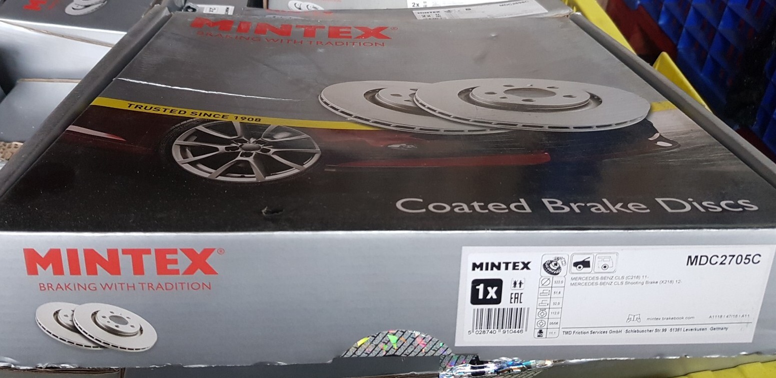Front Brake Disc Single L/R Fits MERCEDES-BENZ CLS Mintex MDC2705C