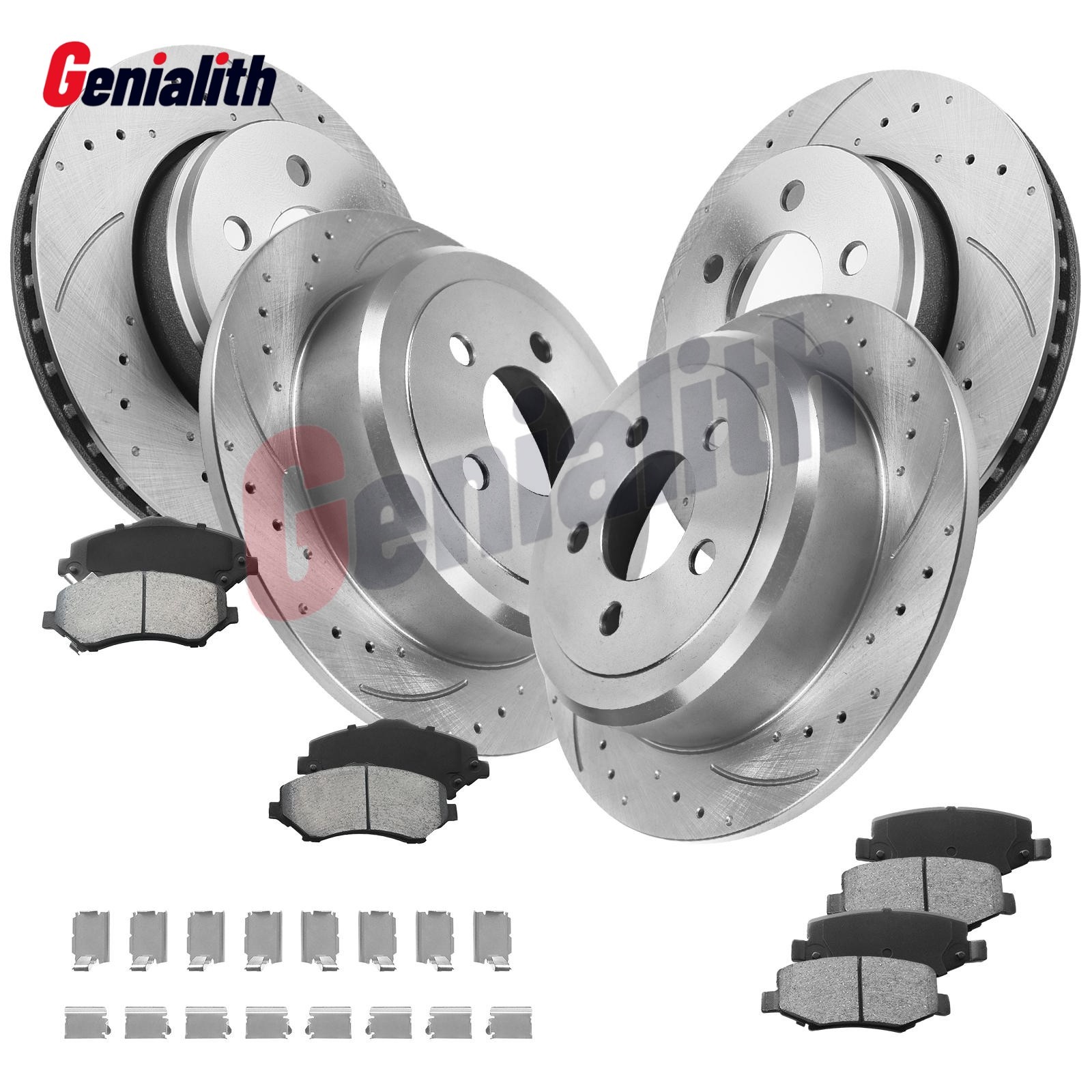 8pc 11.89″ Front 12.44″ Rear Rotors Brake Pads Kit for Dodge Nitro Jeep Liberty
