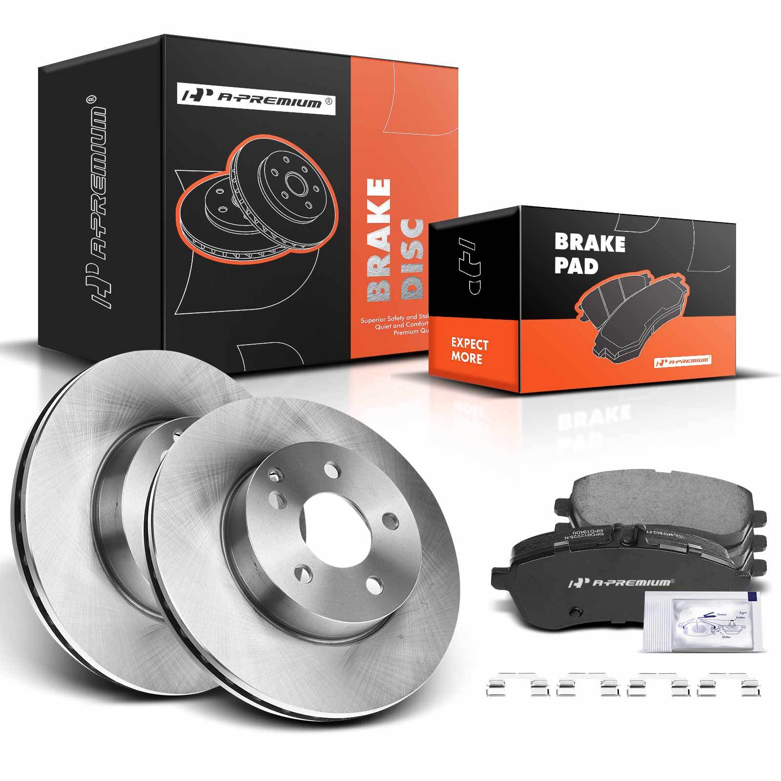 A-Premium Front Disc Brake Rotors & Ceramic Pads for Mercedes-Benz C250 SLK250