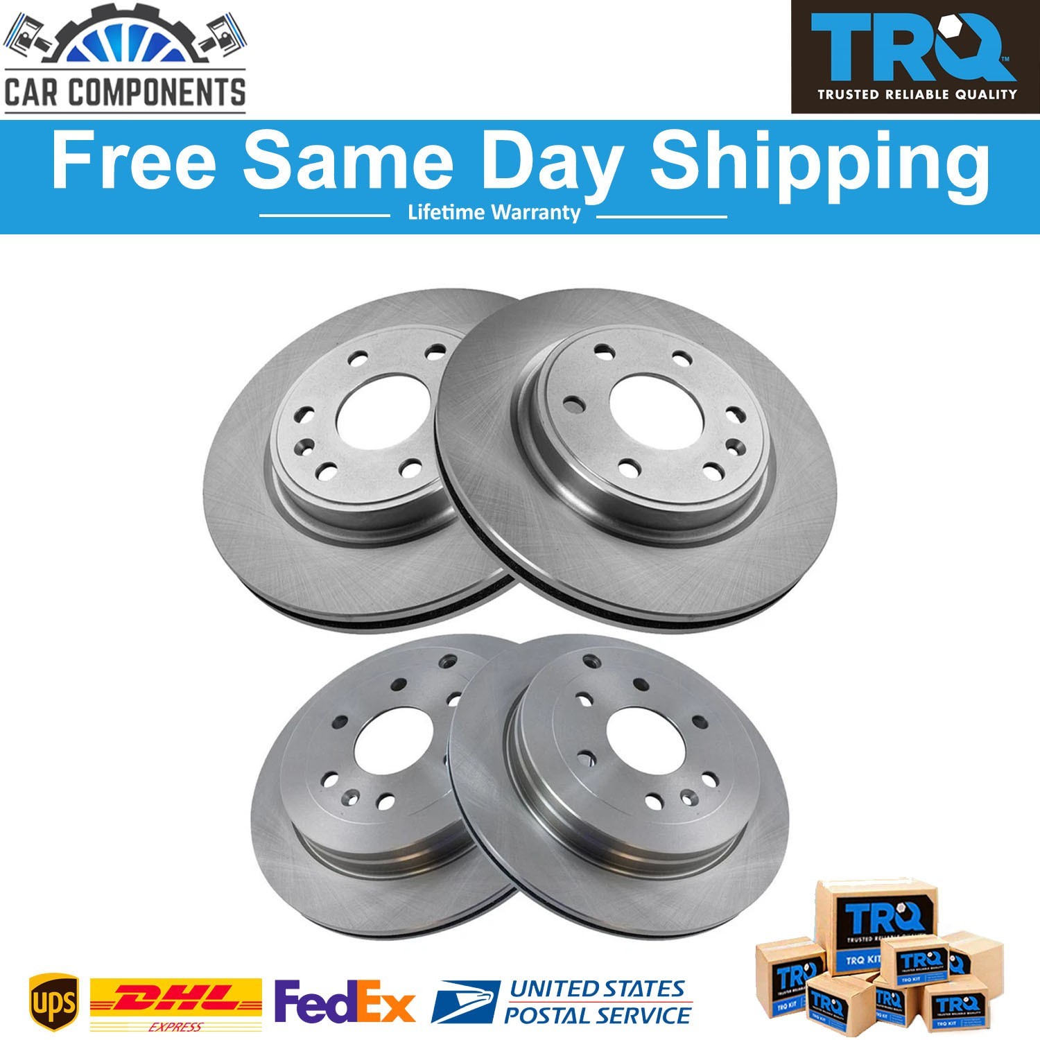 New Front & Rear Disc Brake Rotor Kit 4 Piece Set For Chevrolet GMC Truck Pickup