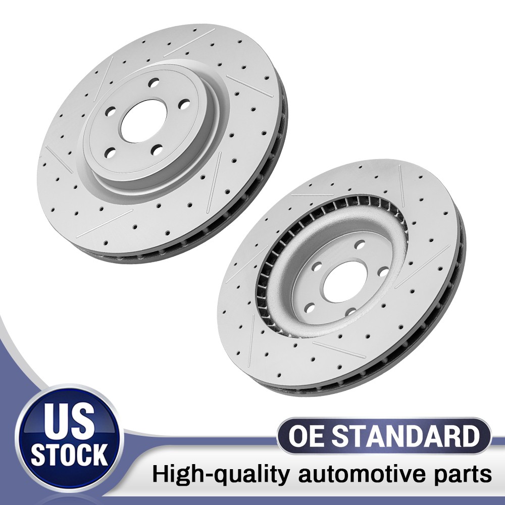 14.96” Front Drilled Slotted Brake Rotors for Dodge Durango Jeep Grand Cherokee