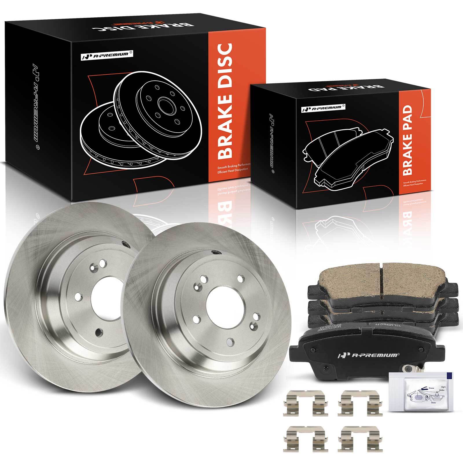 Rear Disc Brake Rotors & Brake Pads for Hyundai Genesis 2010-2016 Kia K900 2017
