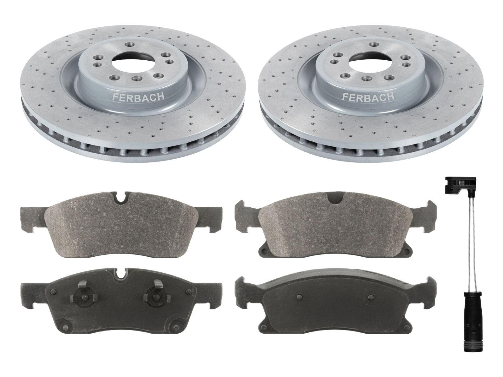 Front Axle Brake Discs Pads Sensor Set For Mercedes GLE ML 350mm A1664211500