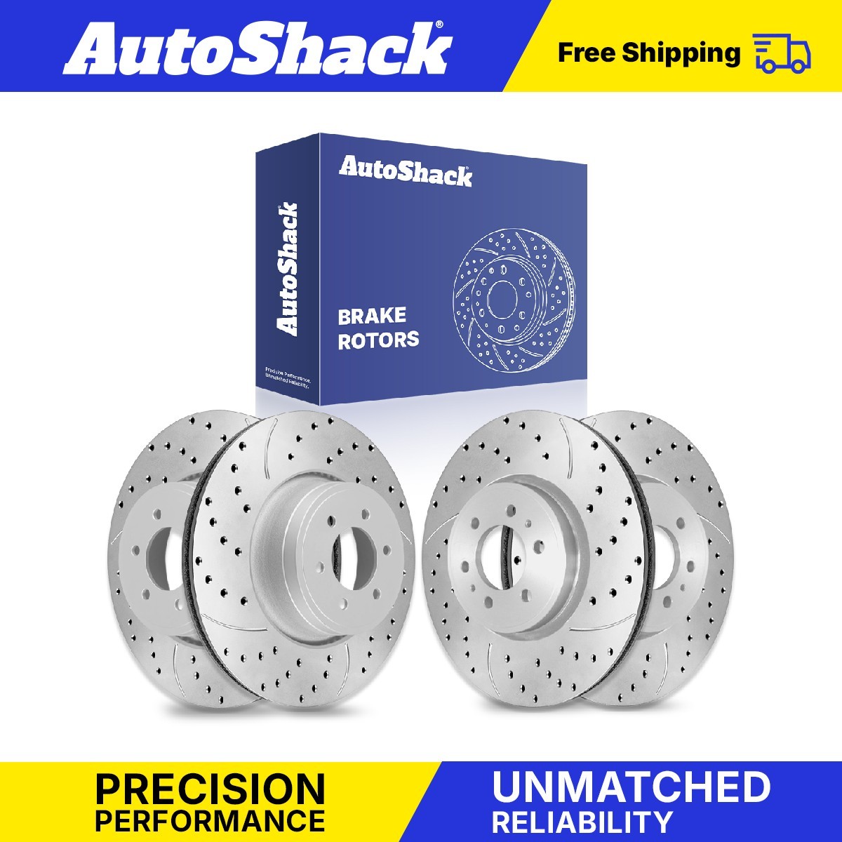 Front Rear Drilled Slotted Brake Rotors for Ford, F-150 2012-2020