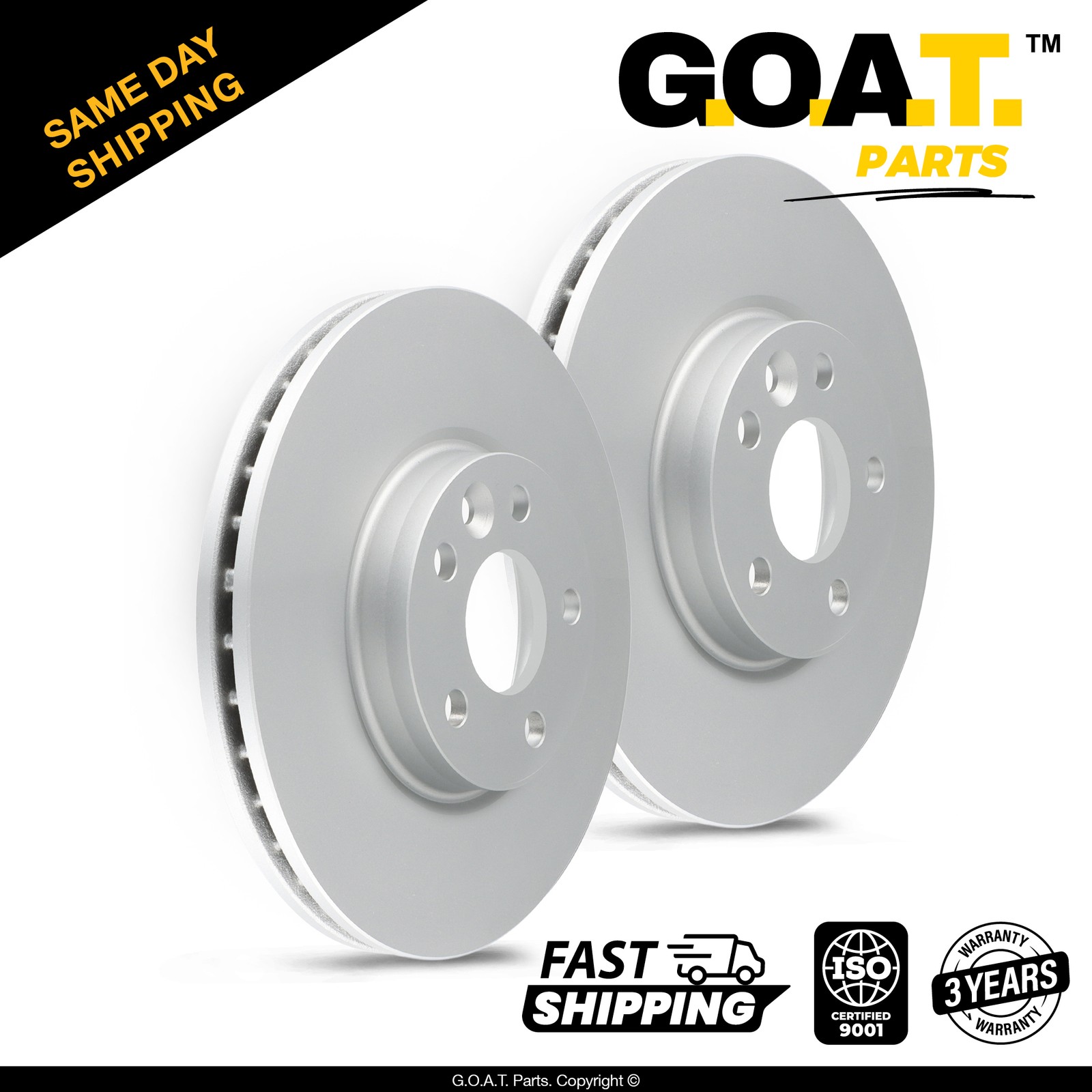 Front Brake Rotors Set for 12-15 Land Rover Range Rover Evoque 08-10 70 11.81 in
