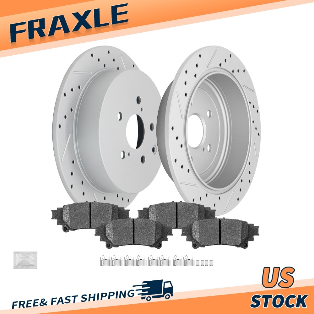 For Toyota Sienna Highlander Lexus Rx350 Rx450h 309mm Rear Rotors Brake Pads SET