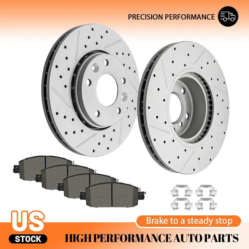 11.02″ Front Drilled Slotted Disc Rotors Brake Pads Set for Nissan Sentra Kicks