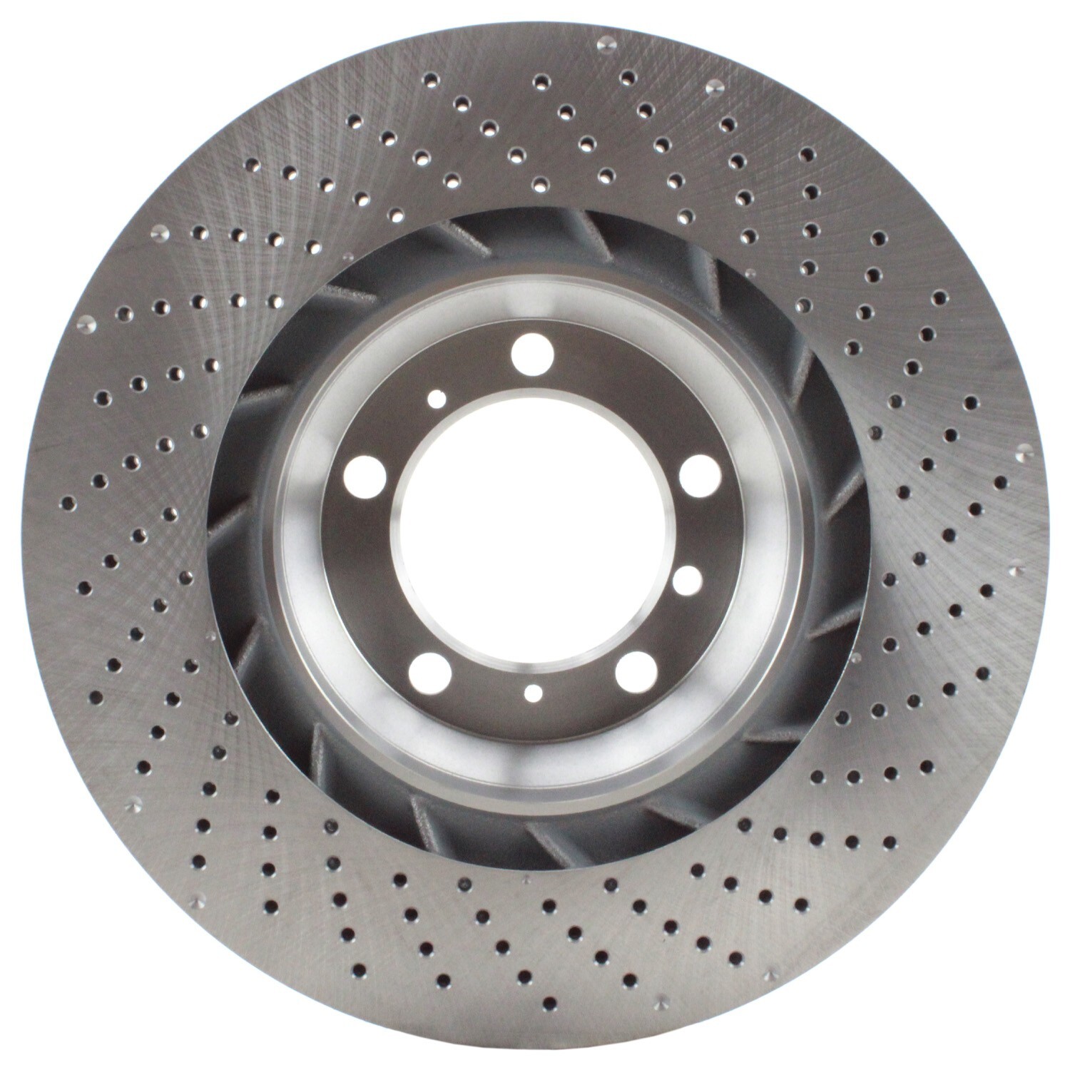 SHW Performance Rear Driver Left Drilled Disc Brake Rotor for 911 Turbo S GT3 RS