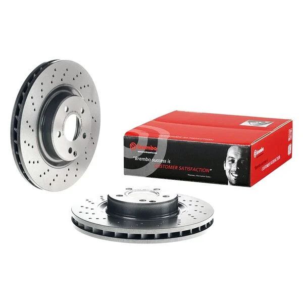 For Mercedes-Benz SL550 07-12 UV Coated Series Drilled Vented Front Brake Rotor