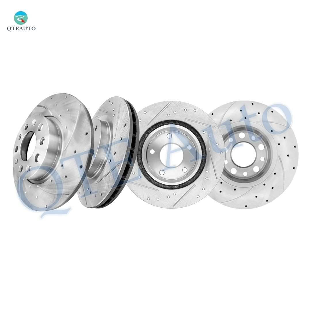 4 Front 294mm-Rear 278mm Drilled Slotted Brake Disc Rotors For 2017 Jeep Compass