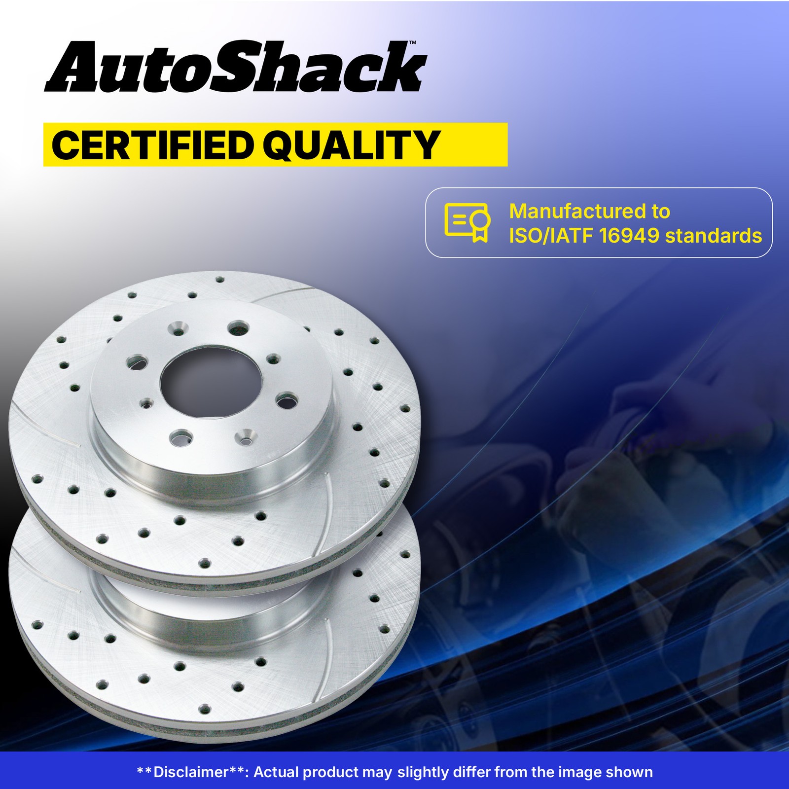Front Drilled Slotted Brake Rotors Pair for Nissan, Sentra 2013-2019