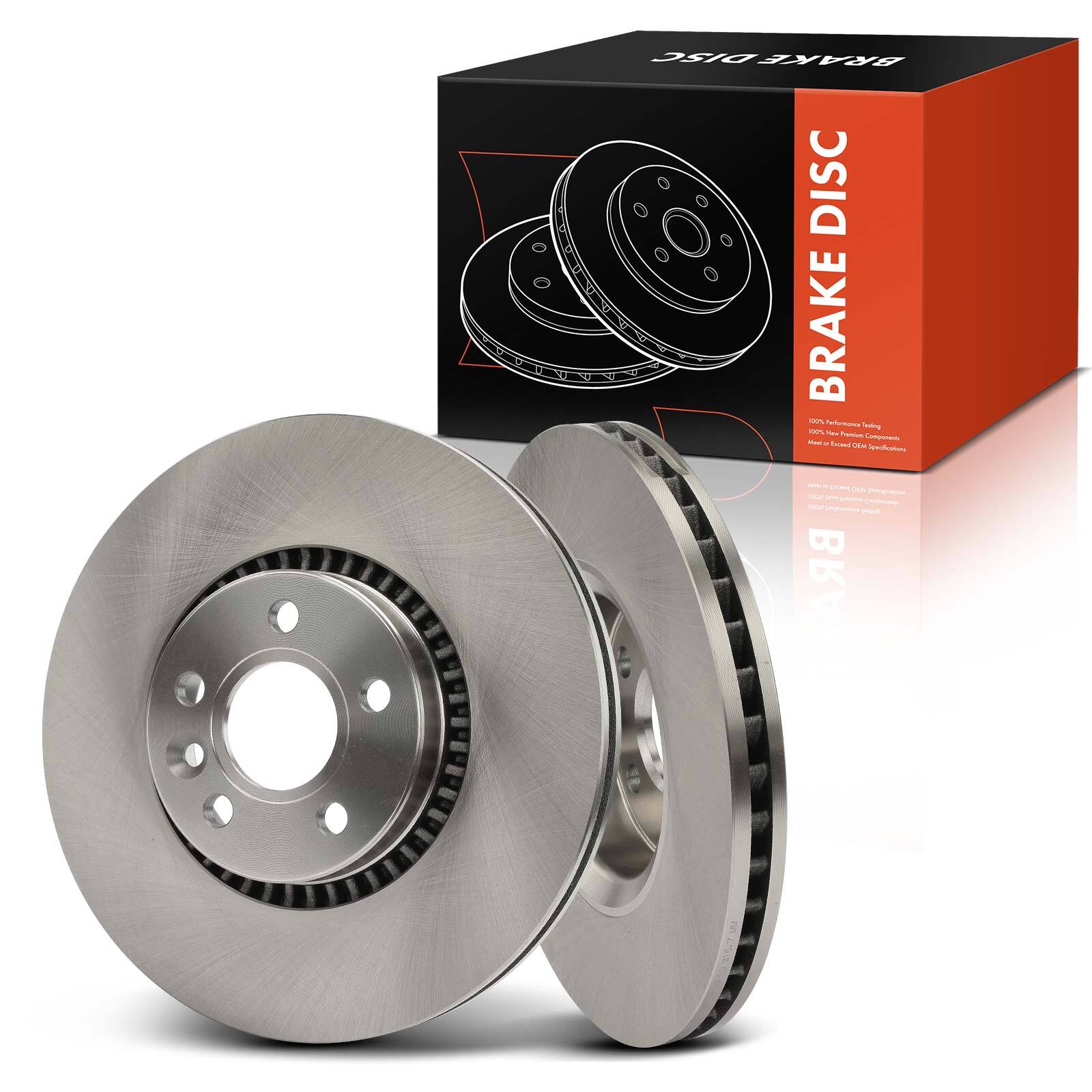 2x Front Disc Brake Rotors for Volvo S60 2011-2018 V60 XC70 08-16 Land Rover LR2