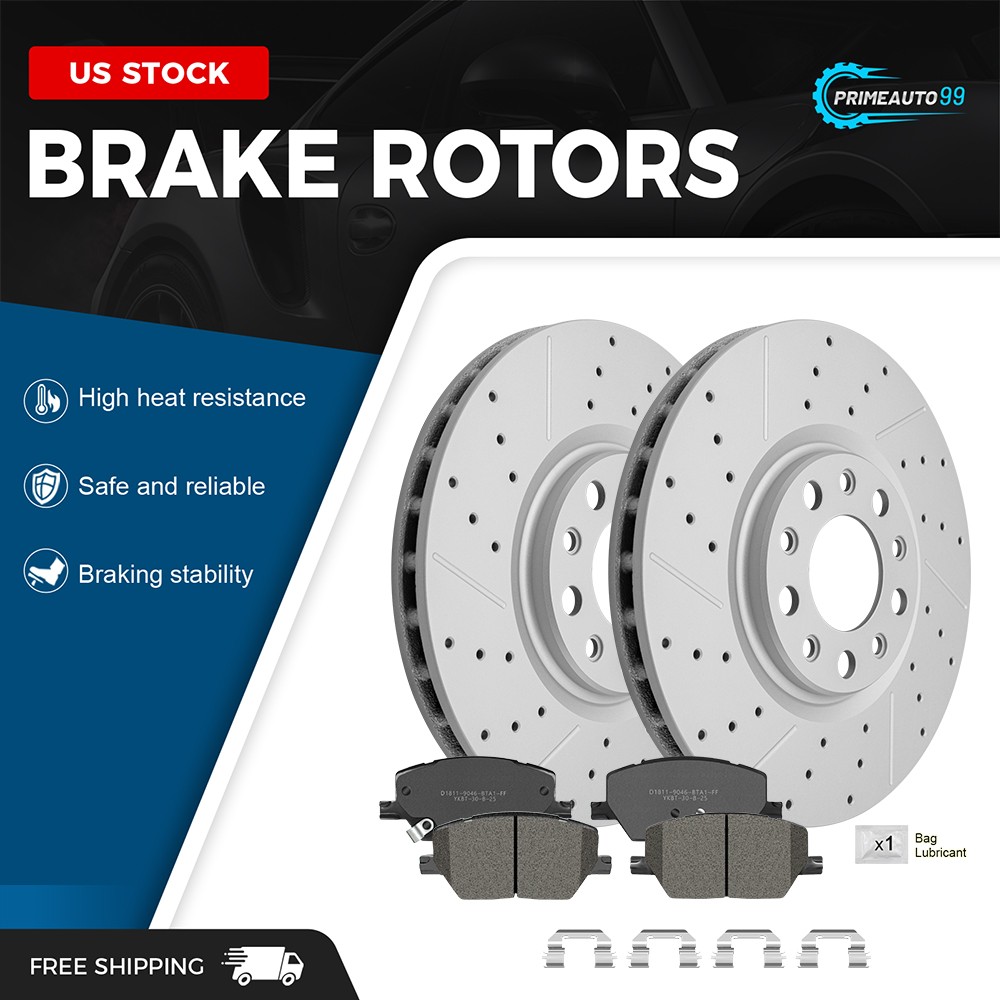 Front Drilled Slotted Rotors + Ceramic Pads for Jeep Compass Renegade Fiat 500X