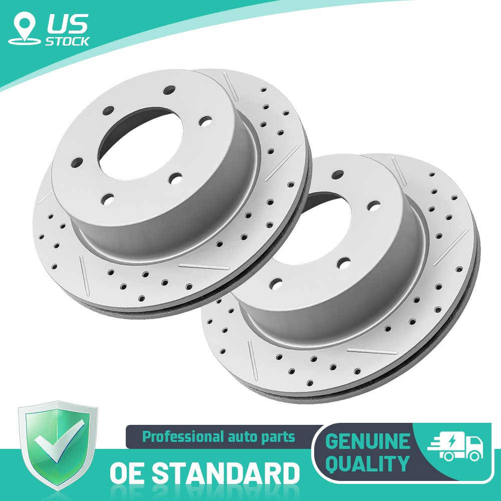 12.13“ (308mm) Rear Drilled Brake Rotors Kit for 2019 2020 – 2023 Ford Ranger