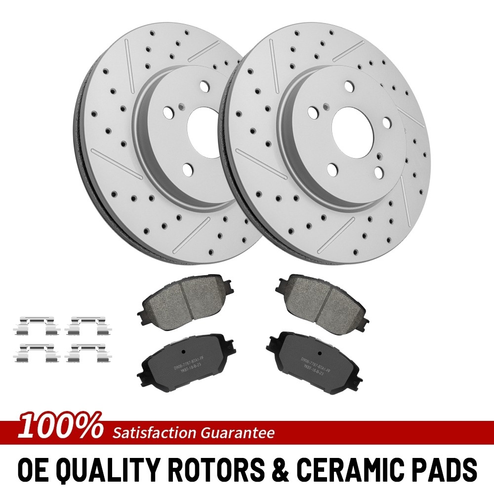 11.65″Front Brake Rotors Ceramic Pads For 2002 2003 2004 2004 2006 Toyota Camry