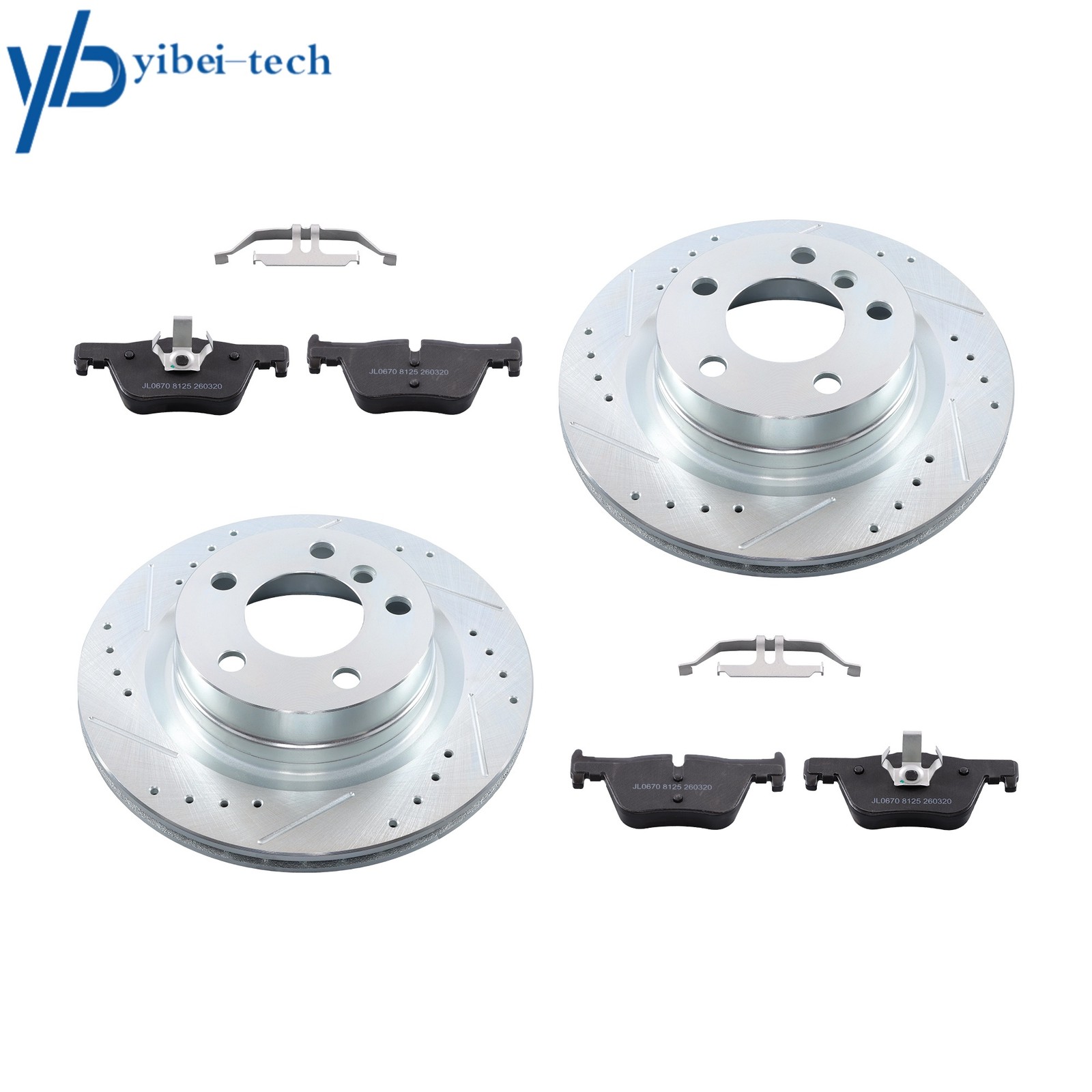 2Pairs Rear 300mm Drilled Brake Rotors & Brake Pads For BMW 230i 2017-2021 320i