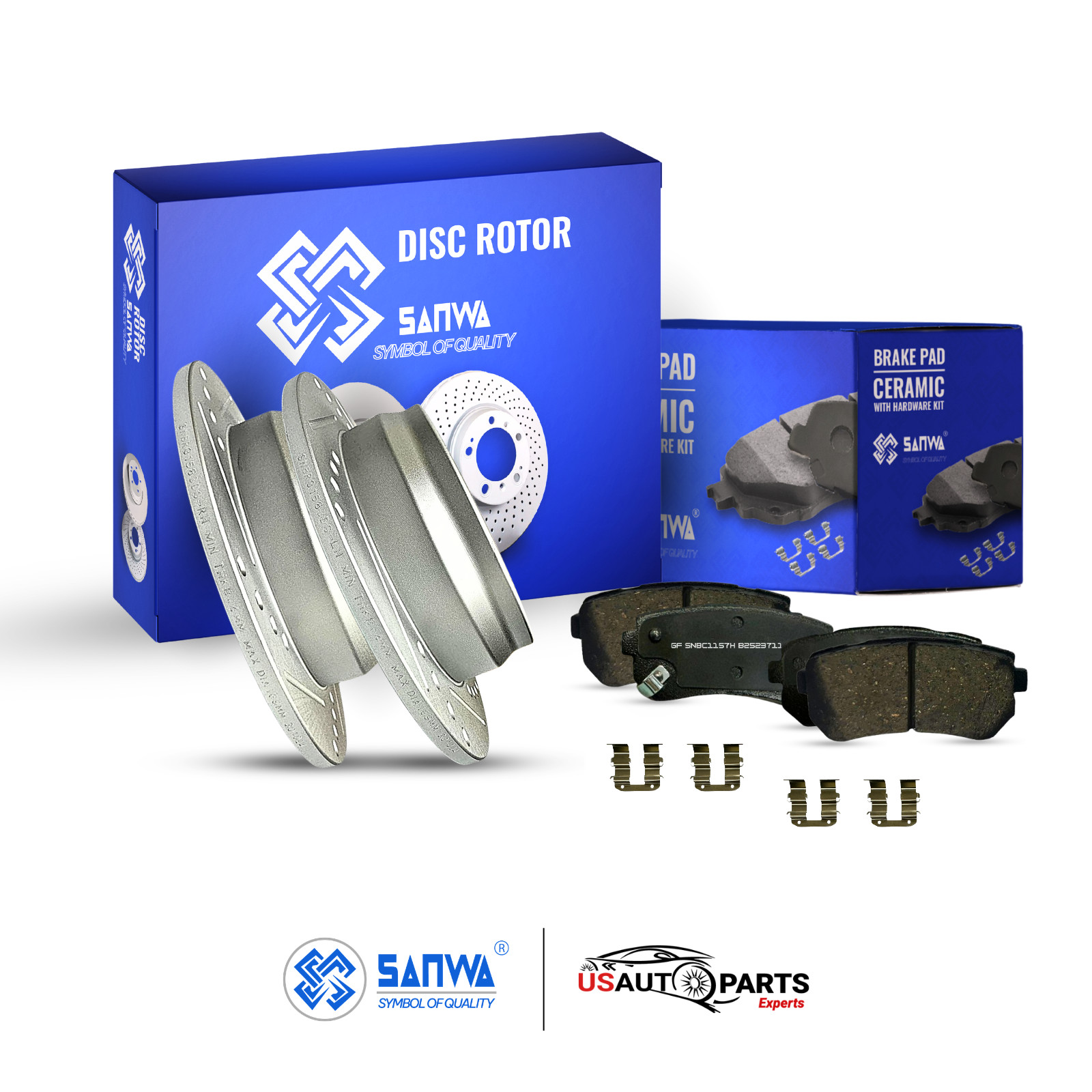 REAR BRAKE ROTOR GEOMET SOLID D&S & CERAMIC PAD KIT 262 mm FOR HYUNDAI 2009-2016