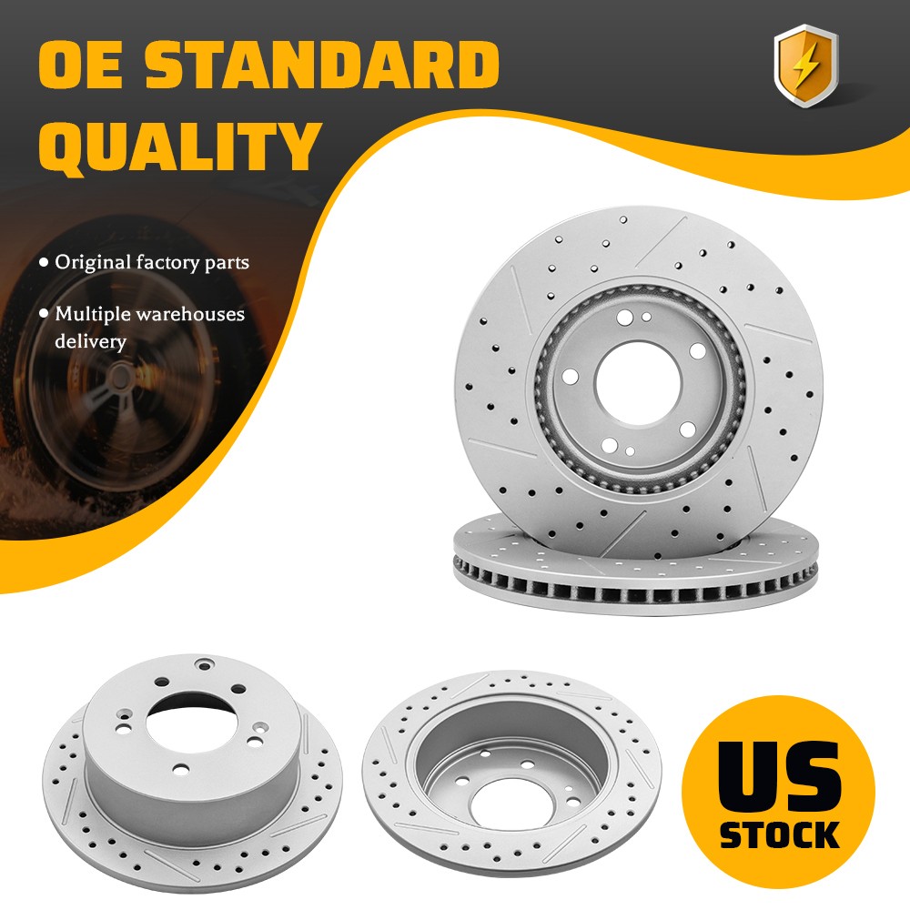 Front + Rear Drilled Brake Rotors for 2010-2012 2013 Kia Forte Koup Forte5 2.4L