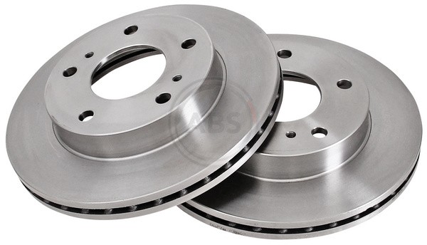 ABS 16496 Front Brake Discs Pair 250mm Vented Fits Nissan Serena Vanette Cargo