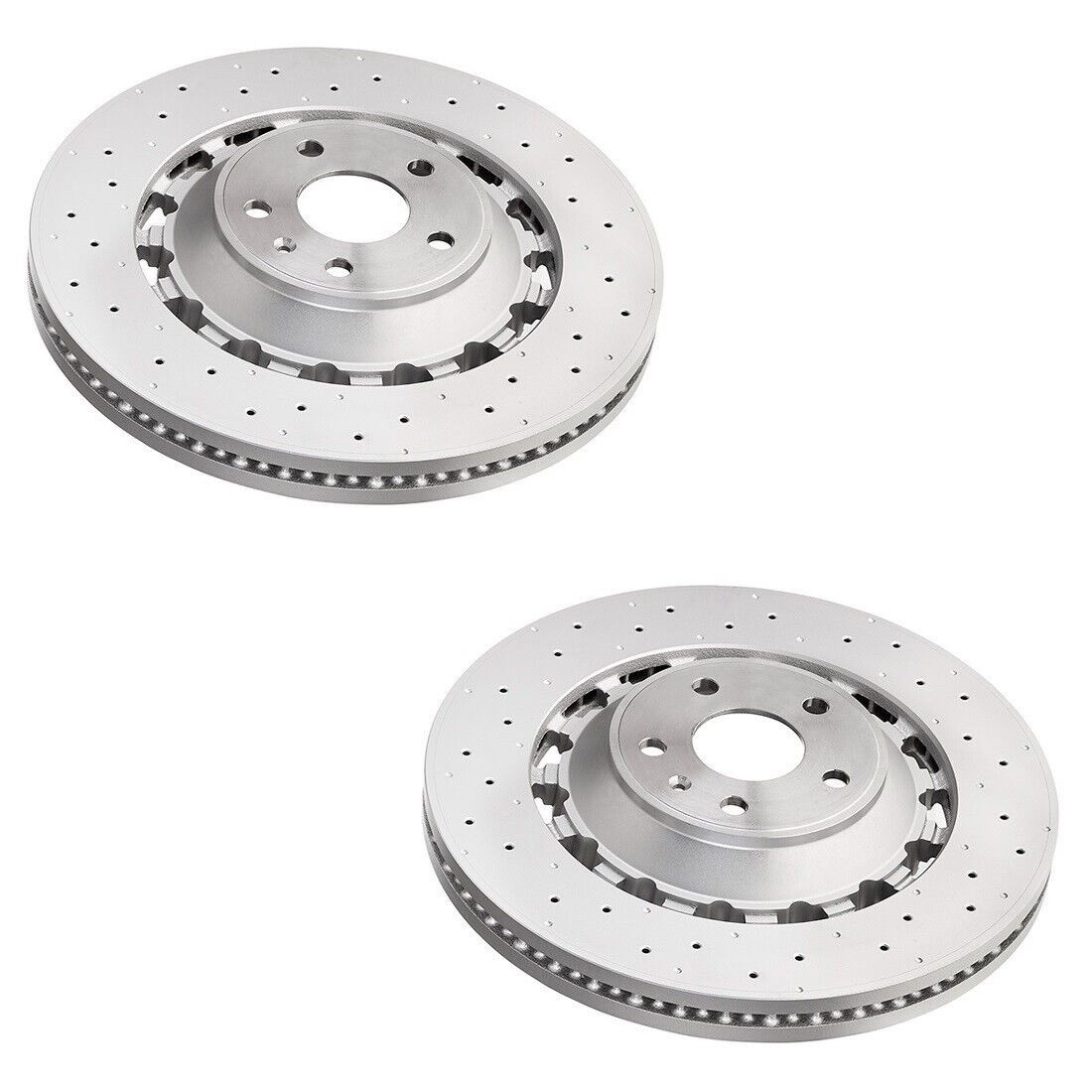 Brembo Pair Set of 2 Front Drilled 370mm Brake Disc Rotors For Audi RS3 Code 4P4