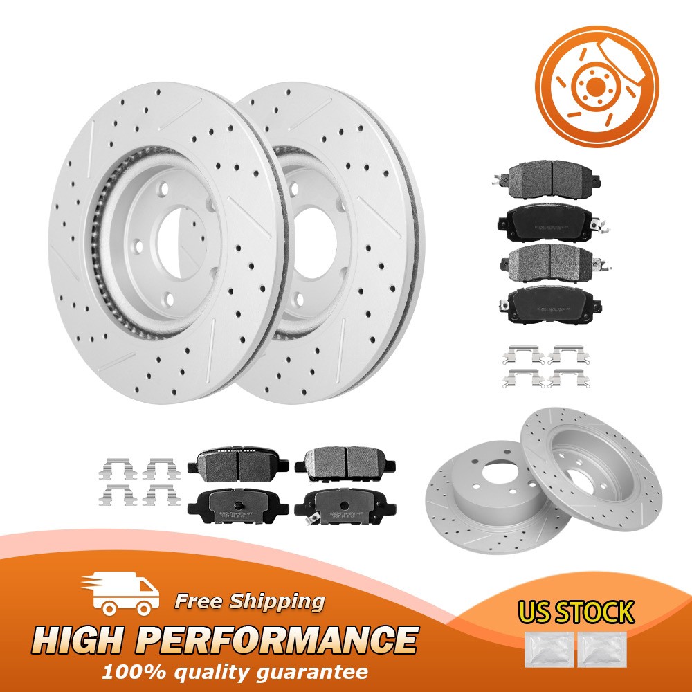 Front Rear Disc Brake Rotors Ceramic Brake Pads for 2013 – 2025 Nissan Altima