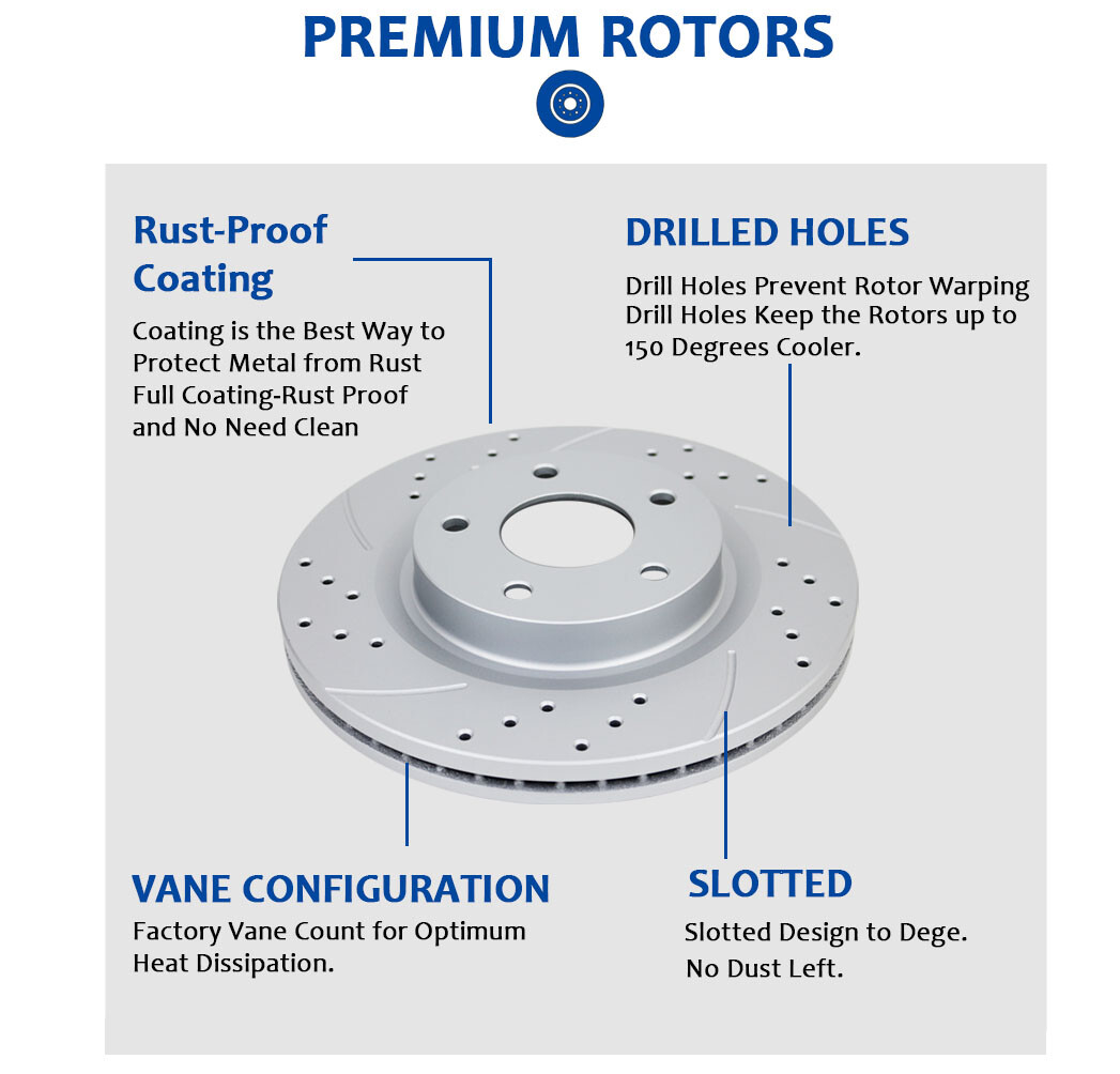 Front and Rear Brake Rotors Pads fit for Hyundai Elantra 2011-2016 Kit Brakes