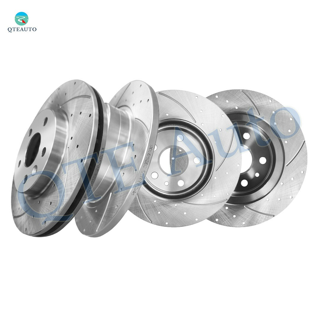 Set 4 Front 276mm-Rear 254.1mm Drilled Brake Rotors For 2016 Chevy Cruze Limited