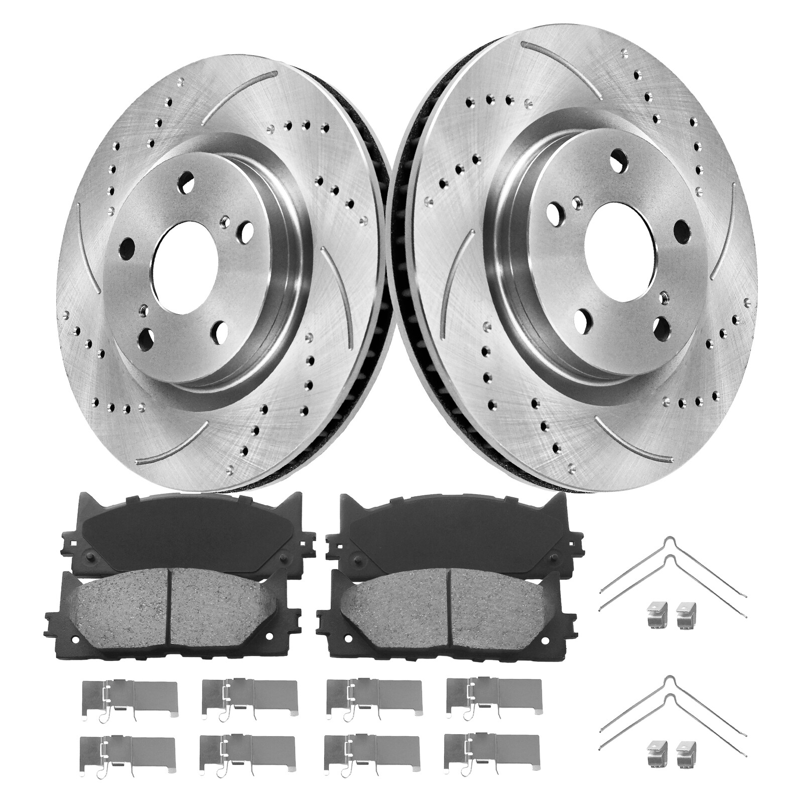 Front Rear Disc Rotors Ceramic Pads Kits fits Toyota Camry Avalon Lexus ES350