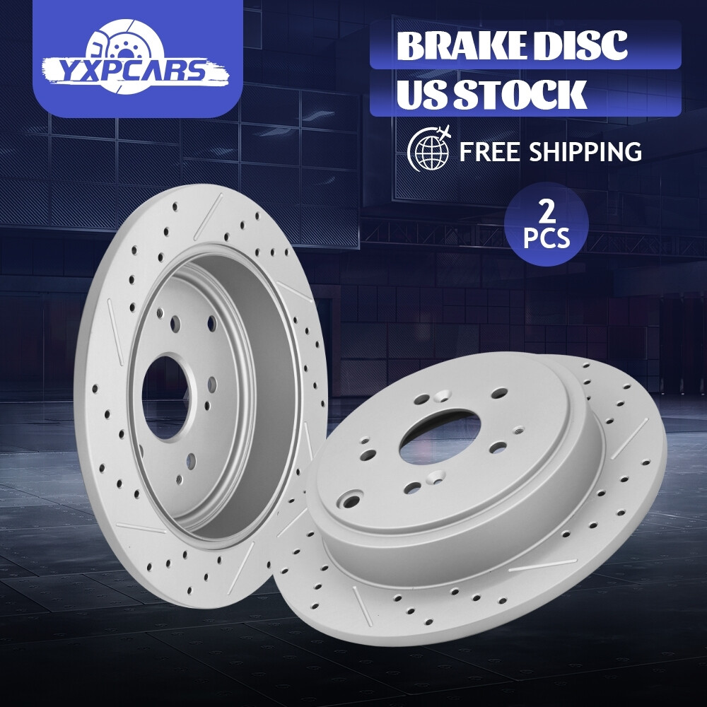 313mm Rear Drilled Disc Brake Rotors Set for 2001-2006 Acura MDX Honda Pilot