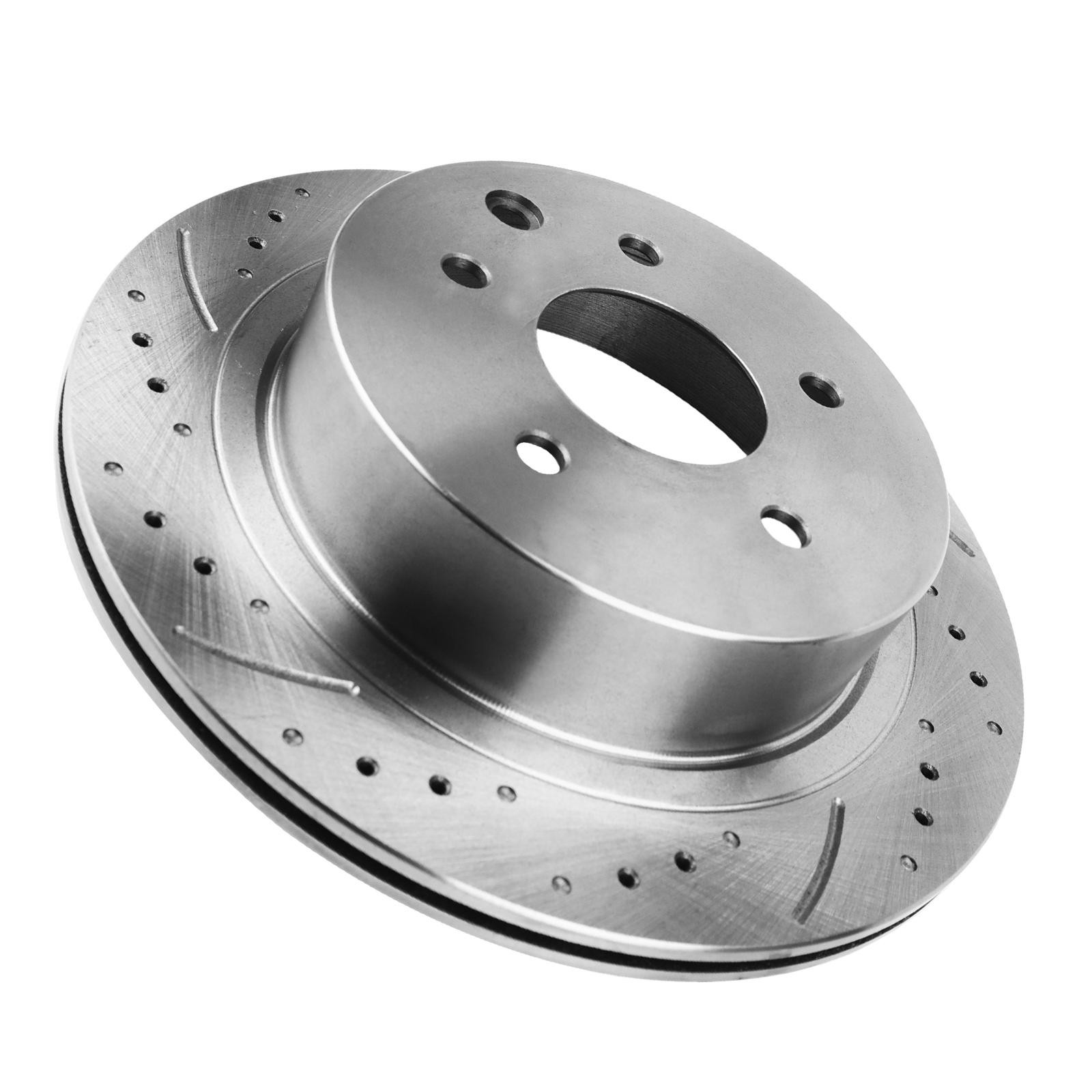 Front Rear Drilled Rotors Ceramic Pads for 2003-2005 INFINITI G35 Nissan 350Z