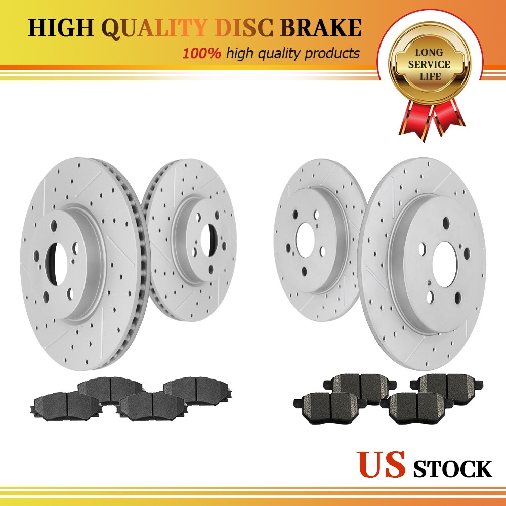 Front & Rear Brake Rotors + Ceramic Pads for Toyota Corolla Matrix Pontiac Vibe