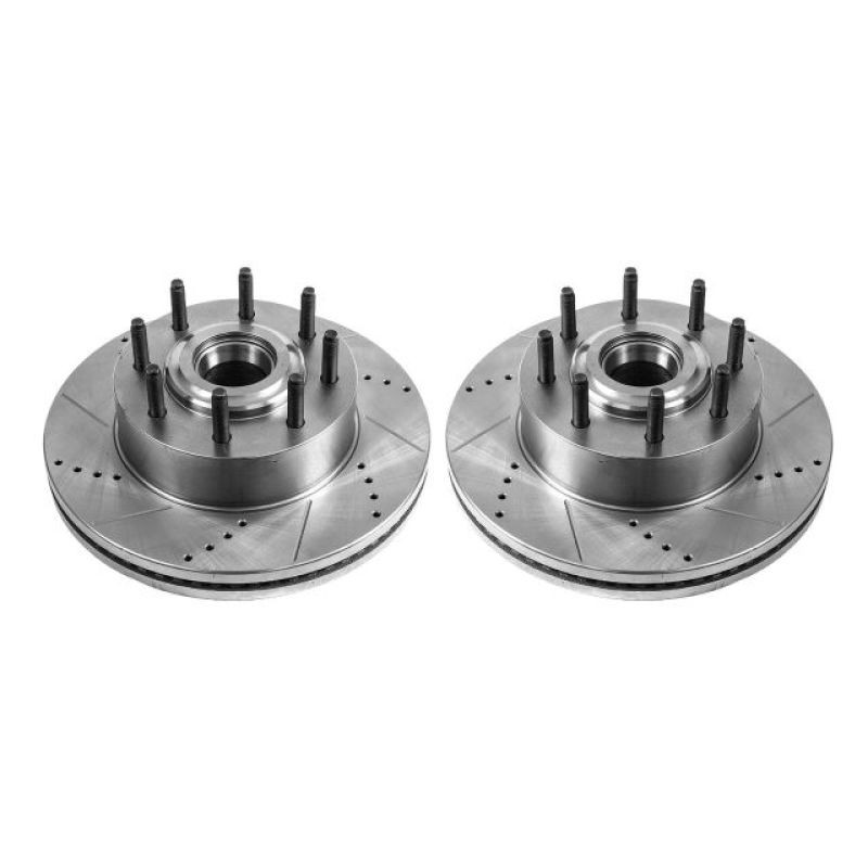 Power Stop For 13-22 Ford F-350 Super Duty Front Drilled & Slotted Rotor – Pair