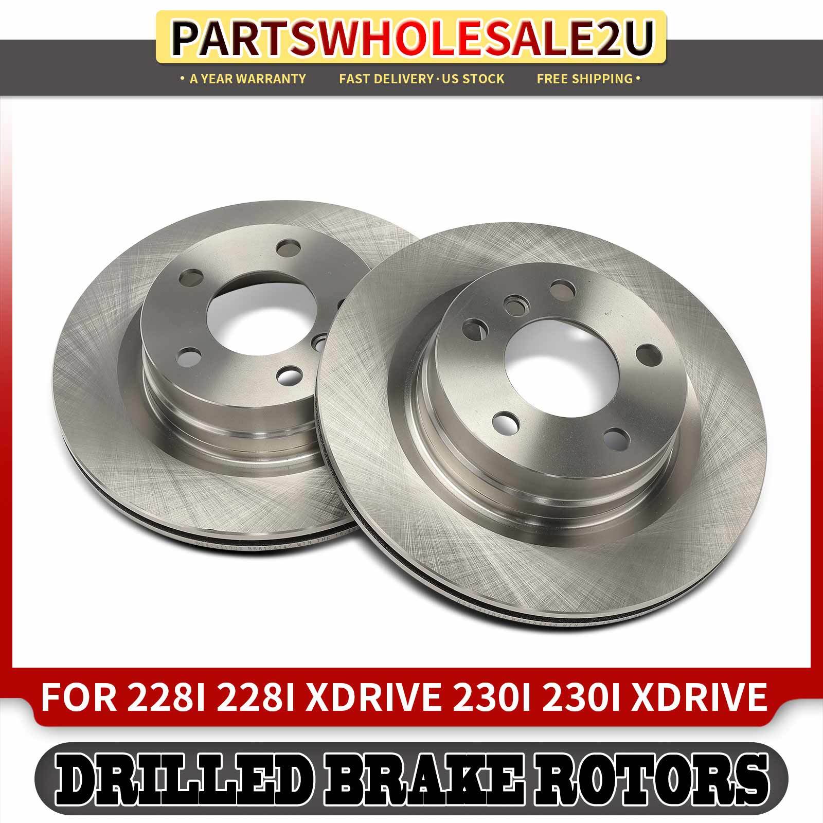 2Pcs Rear Disc Brake Rotors for BMW 228i 2014-2016 228i xDrive 15-16 328i 300mm