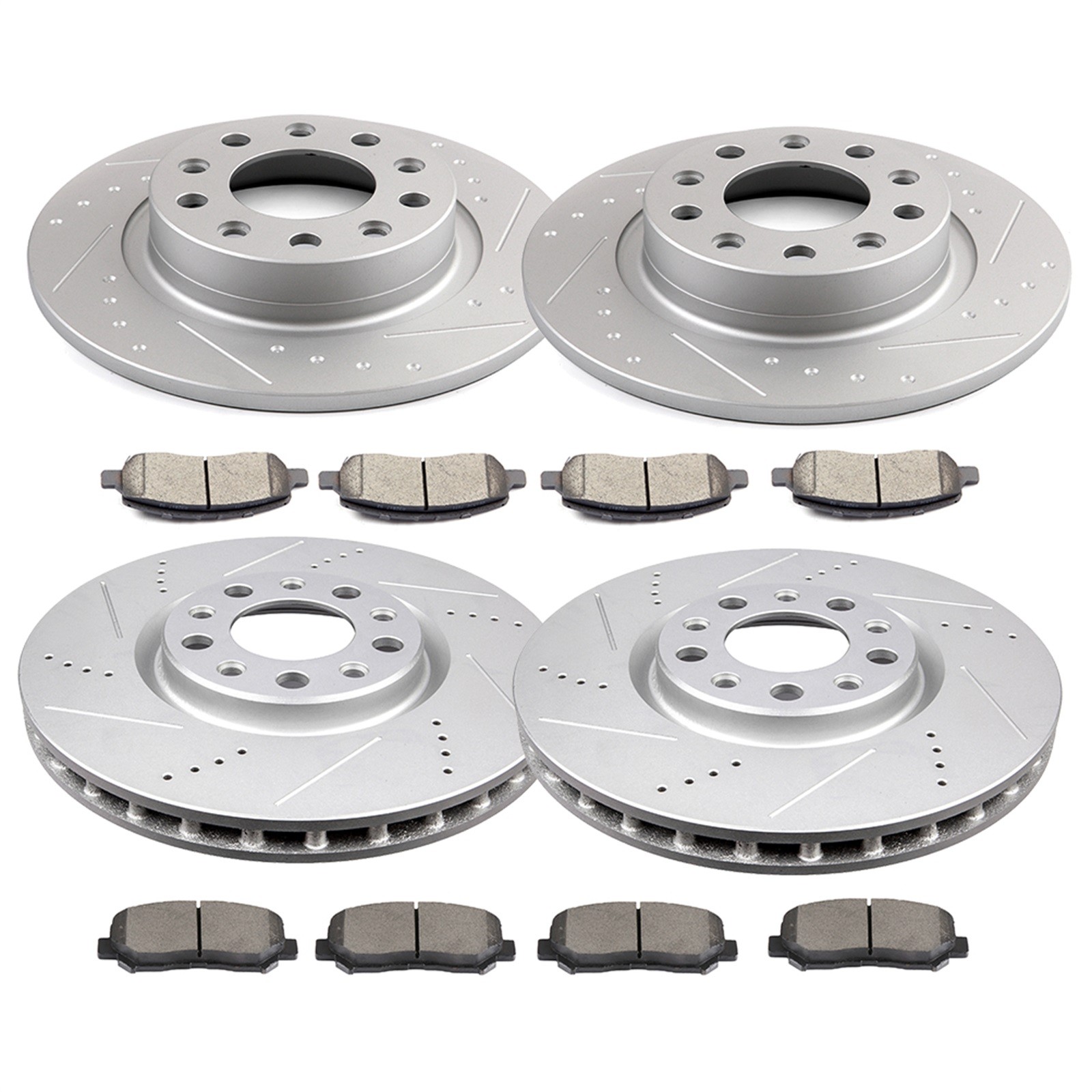 Front Rear Drill Slotted Brake Discs Rotors Ceramic Pads For Dodge Dart 2013-16